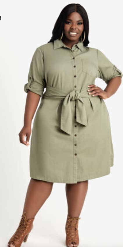 Vestido camisero en Ashley Stewart